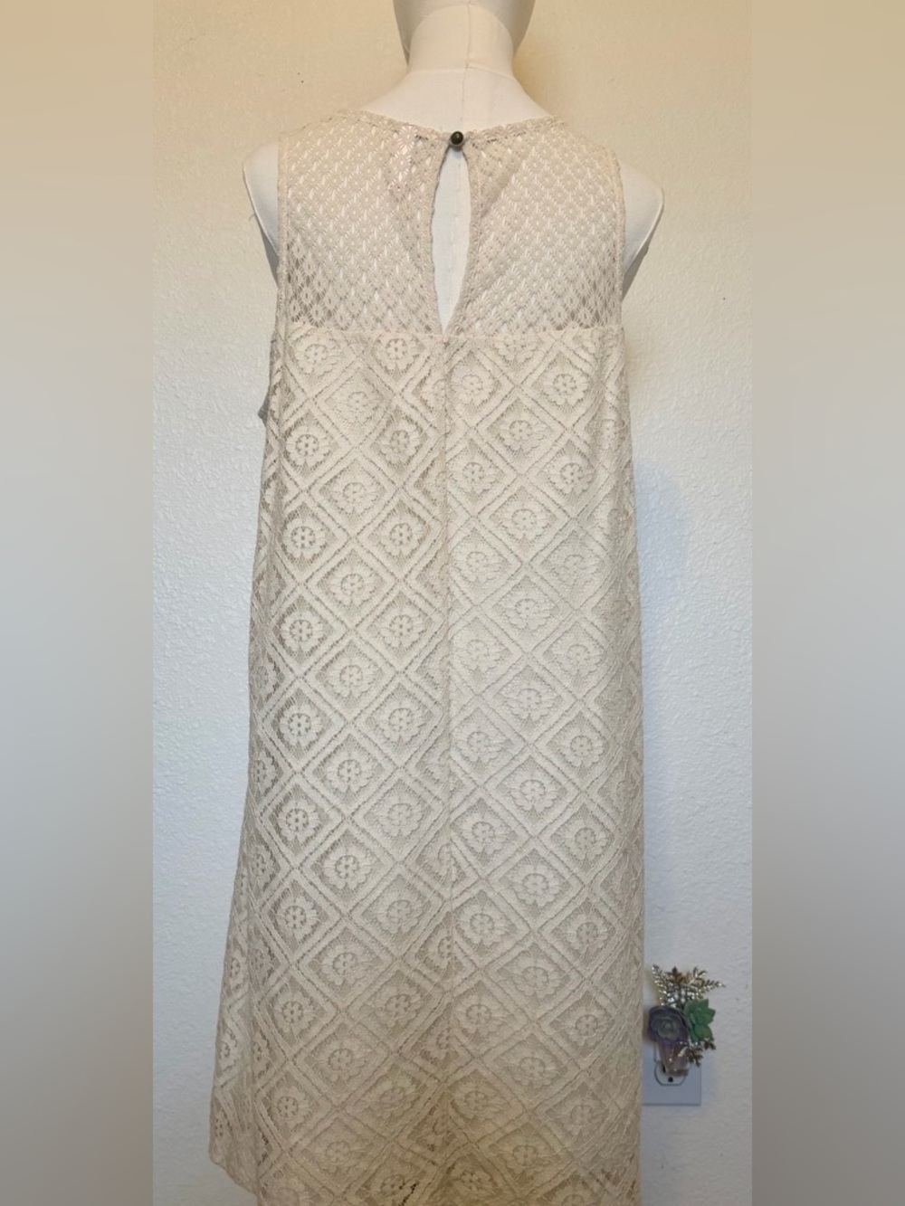 Xhilaration Cream Lace A-Line Sleeveless Dress - Picture 3 of 4